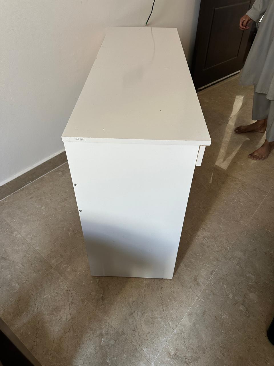 White Study Table/Dresser with 2 Drawers - Great Condition! Only OMR 20!